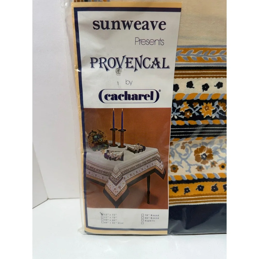 Sunweave Cacharel Provencal Tablecloth 52x52‎ Square French Country Floral VTG